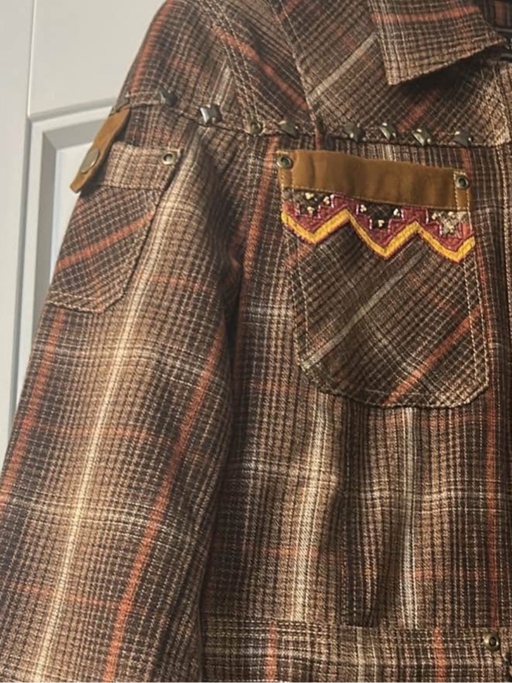 Double D Ranch Wapiti Valley field Jacket beaded embroidered deer RTL $495 S new - Picture 7 of 11